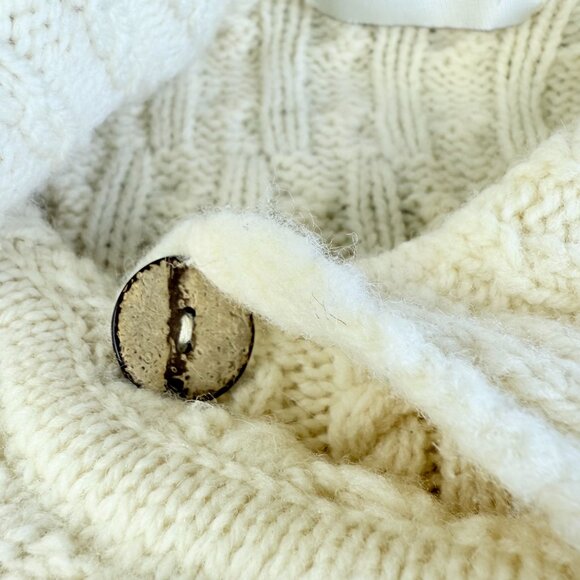 Aran Islands Knitwear 100% Wool Cable‑Knit Cardigan XS – Artisan Irish Sweater - Picture 5 of 11